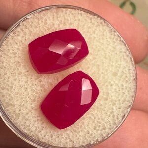 6.05 carats genuine ruby loose pair in gem jar